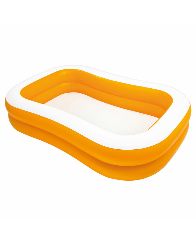 Intex Mandarin orange inflatable pools, set of three, 600L capacity, 229x48x152 cm for garden fun and outdoor relaxation.