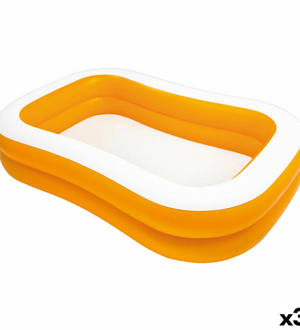 Intex Mandarin orange inflatable swimming pools, 600L capacity, set of three, outdoor garden pools with dimensions 229x48x152 cm