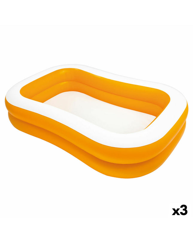 Intex Mandarin orange inflatable swimming pools, 600L capacity, set of three, outdoor garden pools with dimensions 229x48x152 cm