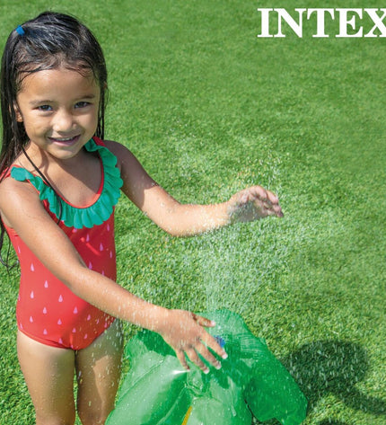 Inflatable Intex kids' pool with dinosaur play area, 191x58x152 cm, featuring three separate sections for outdoor fun.