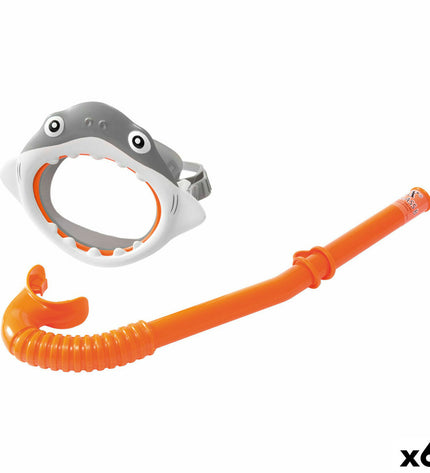 Intex children's snorkel mask and snorkel set with shark design, suitable for water sports and outdoor swimming activities.
