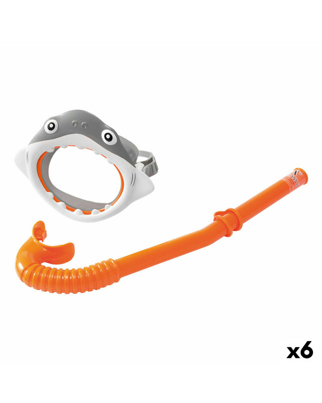 Intex children's snorkel mask and snorkel set with shark design, suitable for water sports and outdoor swimming activities.