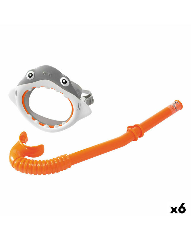 Intex children's snorkel mask and snorkel set with shark design, perfect for kids' watersports and outdoor swimming activities.