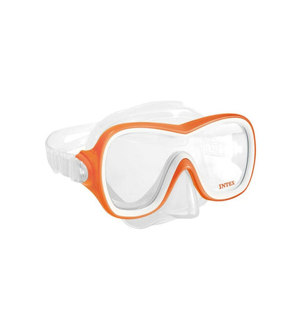 Intex Wave Rider orange snorkel goggles and snorkel set for kids, colorful waterproof gear for outdoor water activities.