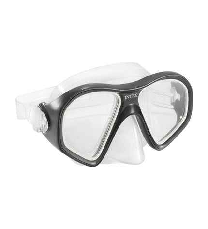Set of six blue Intex Reef Rider snorkel masks and tubes for children, designed for water sports and outdoor swimming activities.