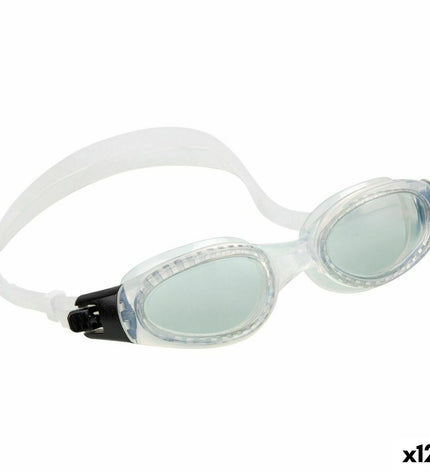 Set of 12 Intex Zwembril Pro Master swimming goggles for water sports, featuring clear lenses and adjustable straps.