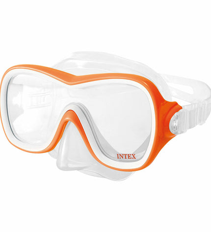 Blue Intex Wave Rider snorkel mask for watersports, featuring adjustable straps and clear lens for outdoor snorkeling activities.