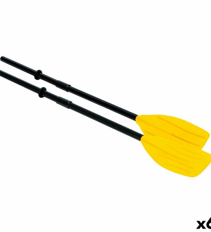 Intex Roeispanen set with six 15.5 x 122 cm paddles for watersport and outdoor activities, featuring blue handles and blades.