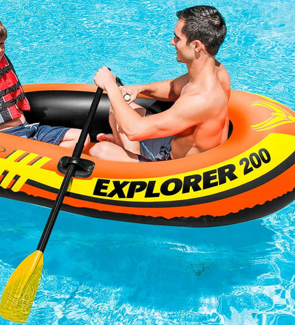 Set of six Intex Roeispanen in blue, 15.5 x 122 cm, designed for water sports and outdoor activities.