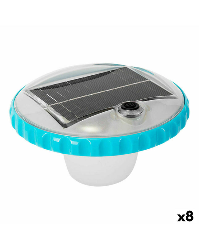 Set of 8 Intex floating pool lights, waterproof solar LED lights for swimming pools, garden ponds, and hot tubs.