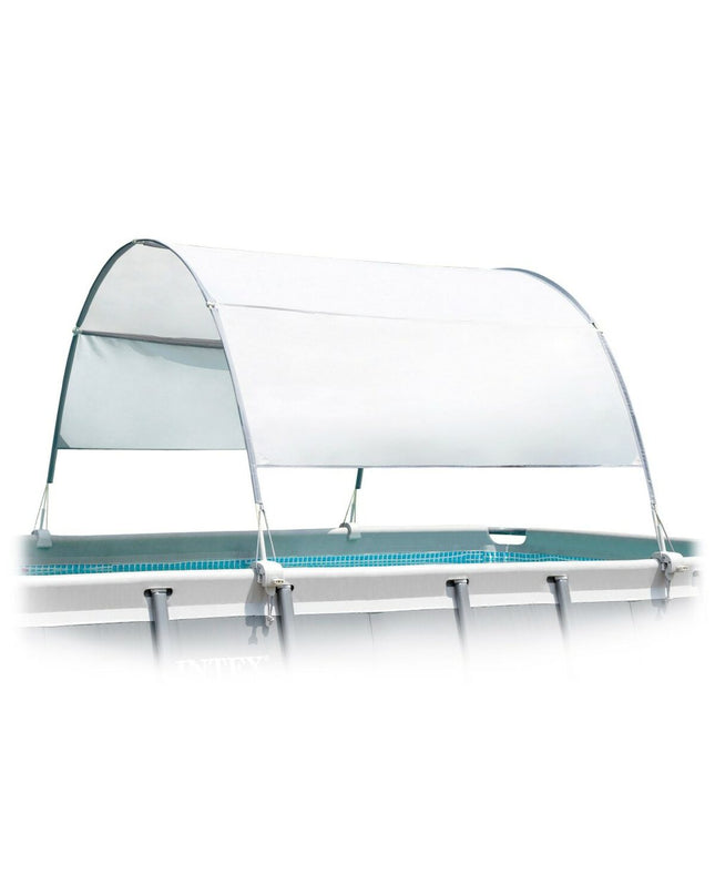 Set of three Intex Zonnetenten for garden pools, jacuzzis, and swimming pools, providing shade and protection.