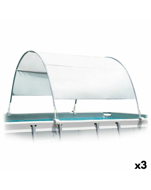 Intex Zonnetenten for garden pools and jacuzzis, set of 3, providing shade and sun protection for outdoor water features.