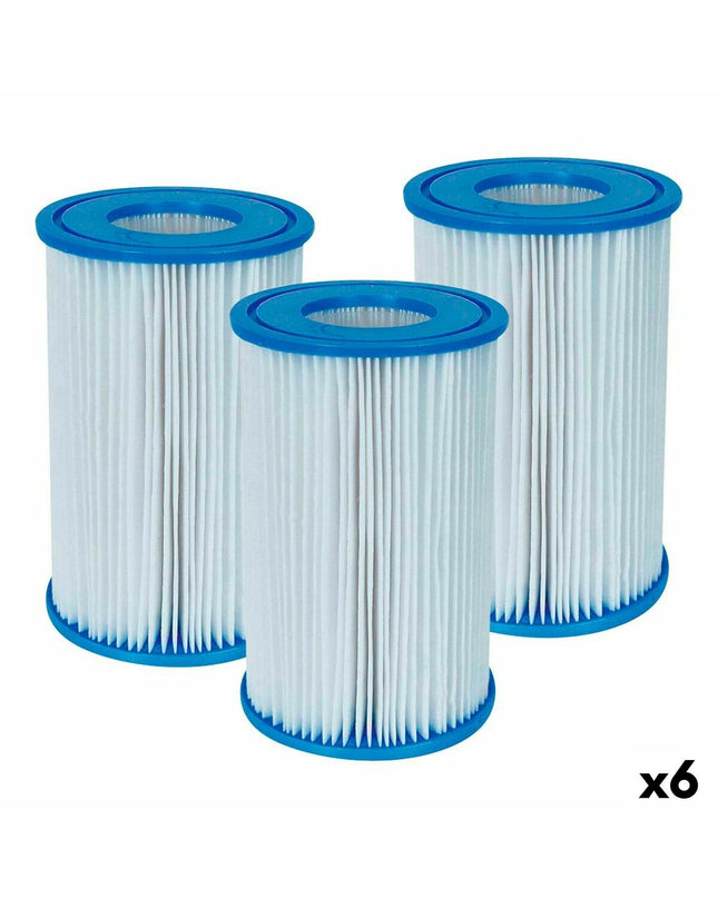 Set of three Intex replacement cartridges Type A for garden, swimming pool, and jacuzzi filters, shown in image.