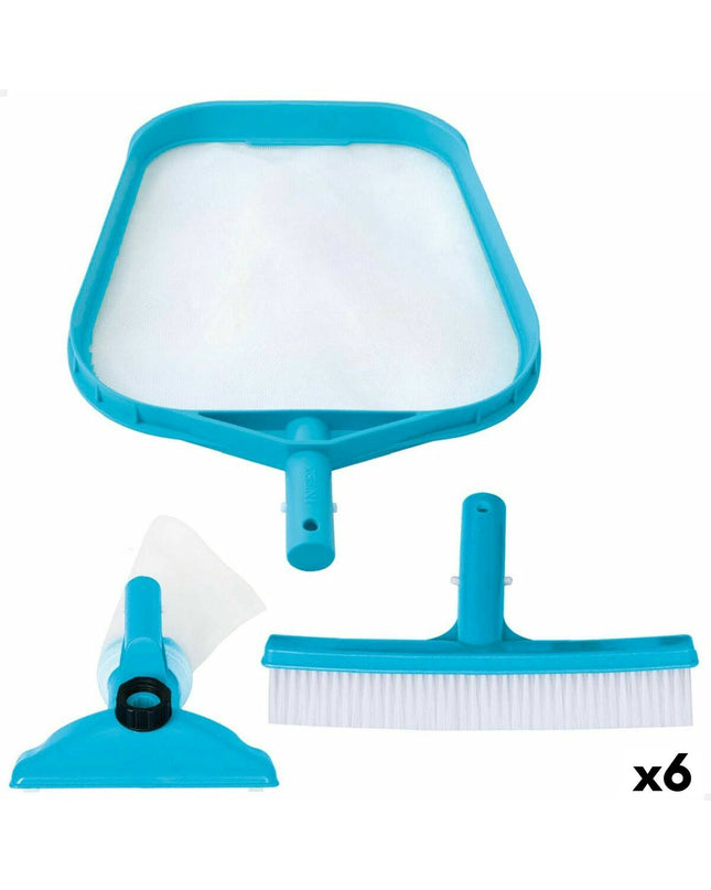 Intex Basic pool maintenance kit with six tools, suitable for garden, pool, and jacuzzi cleaning and care.