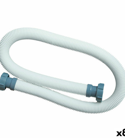 Set of 8 Intex garden hoses for pools and jacuzzis, 1-1/2 inch diameter, 150 cm length, sturdy flexible tubing.
