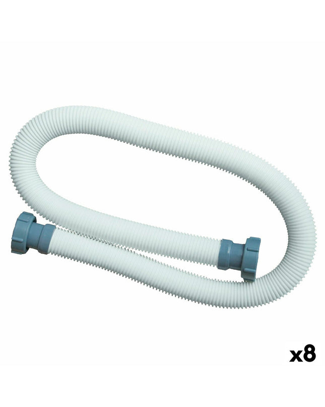 Set of 8 Intex garden hoses for pools and jacuzzis, 1-1/2 inch diameter, 150 cm length, sturdy flexible tubing.