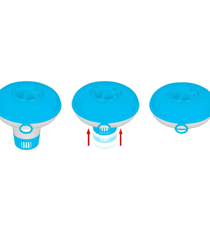 Intex chlorinator dispenser for swimming pools, 24 pieces, 12.7 x 12.7 cm, suitable for garden pools and jacuzzis.