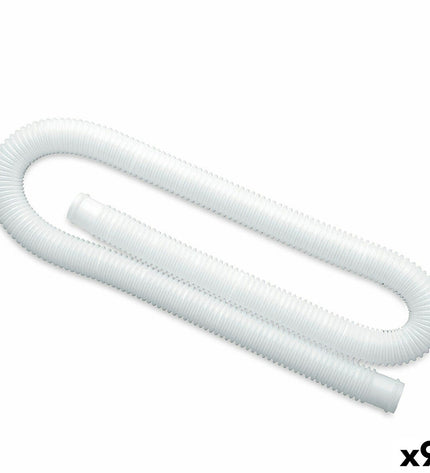 Set of nine Intex garden hose connectors for pools and jacuzzis, 1-1/4 inch diameter, 150 cm length, with 32 mm fittings.