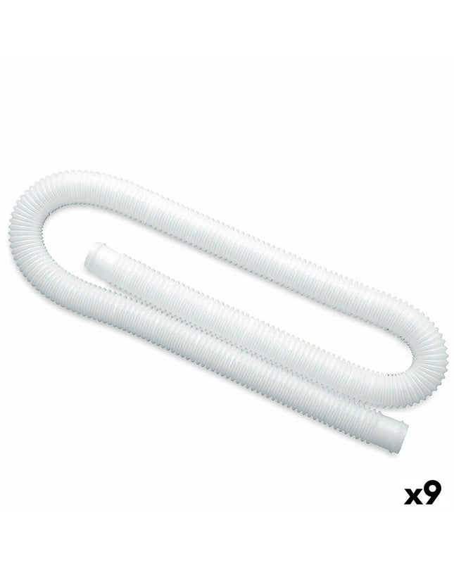 Set of nine Intex garden hose connectors for pools and jacuzzis, 1-1/4 inch diameter, 150 cm length, with 32 mm fittings.