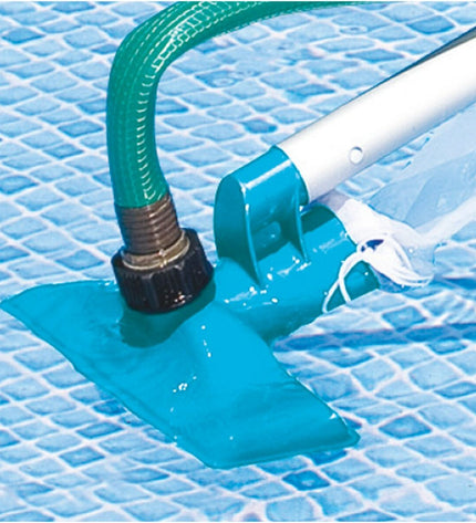 Intex pool maintenance kit with four tools, including brushes and skimmers, for cleaning and caring for outdoor pools and jacuzzis