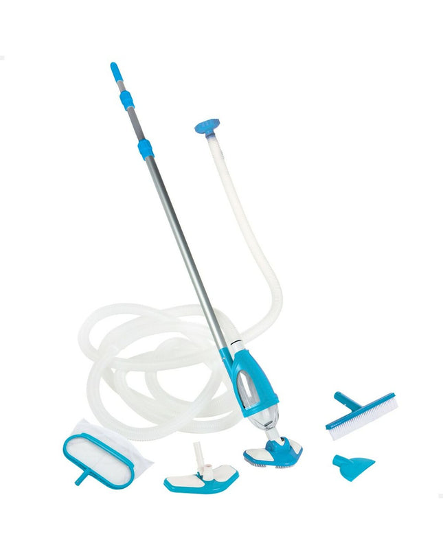 Intex swimming pool maintenance kit with three tools, including skimmer and brush, for garden pools, jacuzzis, and pool care.