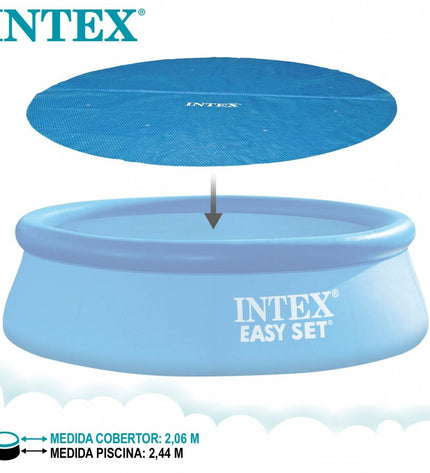 Intex 29020 Easy Set pool cover for Ø 244 cm inflatable pool, outdoor garden swimming pool accessory, durable and weather-resistant