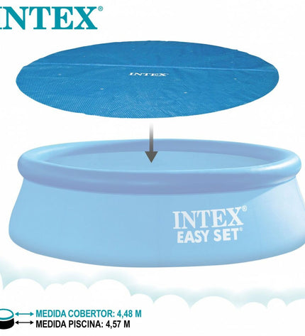 Intex 29023 EASY SET swimming pool cover for 448 cm diameter metal frame pool, outdoor garden water recreation accessory