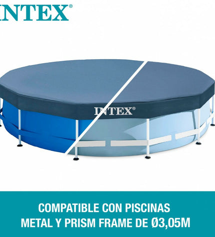 Intex zwembadafdekking voor metalen frame zwembad, 305 x 25 cm, beschermt tegen vuil en weersinvloeden