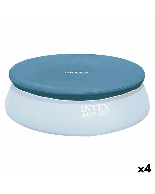 Intex Easy Set pool cover for 457 cm diameter Intex swimming pool, waterproof outdoor pool accessory in green.
