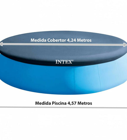 Intex Easy Set pool cover for 457 cm diameter above ground pool, outdoor garden swimming pool accessory