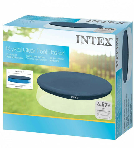 Intex Easy Set pool cover for 457 cm diameter Intex swimming pool, outdoor garden pool accessory, protective swimming pool cover