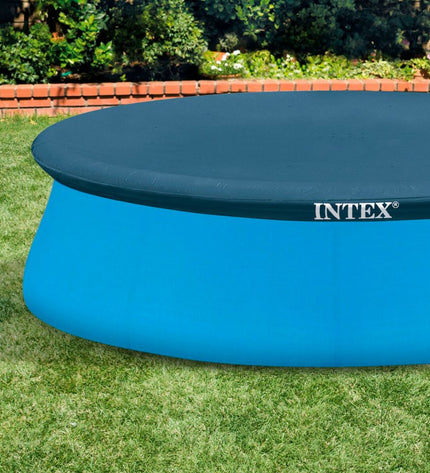 Intex EASY SEY pool cover for 221 x 30 x 221 cm pool, outdoor swimming pool accessory in green with mesh design