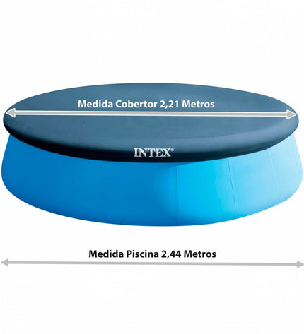 Intex 28020 EASY SEY pool cover for 221x30x221 cm garden pool, made of durable material to protect and cover the pool.