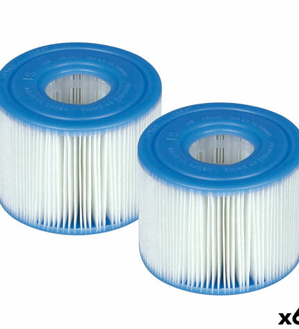 Set of six Intex S1 replacement cartridges for pools, jacuzzis, and garden water filters, shown in the image.