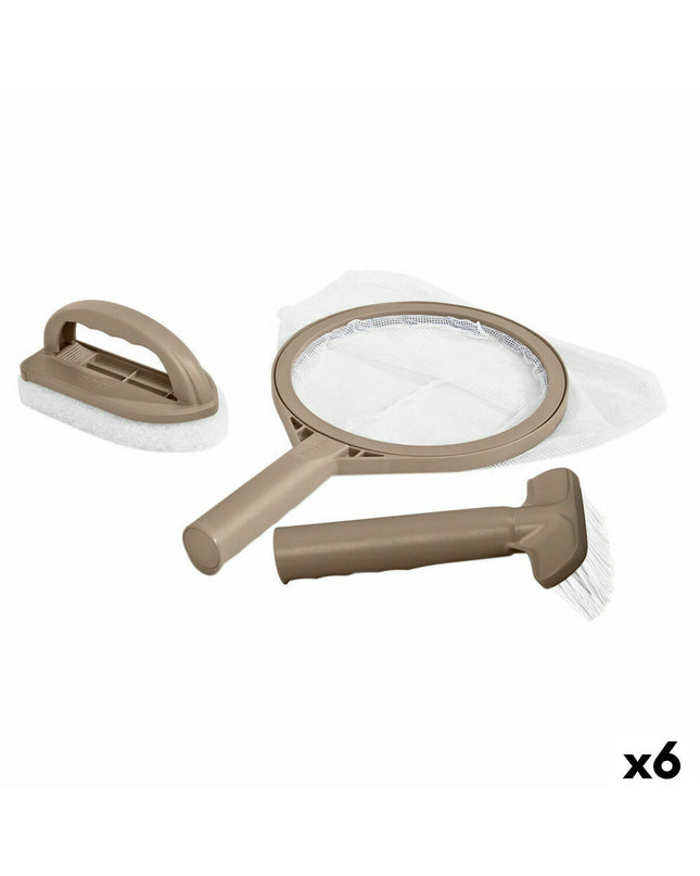 Intex shelving assembly kit with six plastic brackets for outdoor pools, jacuzzis, and garden storage, 37x21x23 cm size.