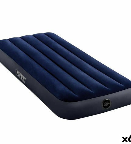 Intex Classic Downy air mattresses, 76x25x191 cm, set of 6, designed for camping and outdoor use, with inflating valve visible.