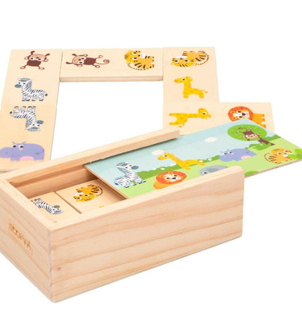Set of 12 Woomax domino toys, colorful and fun for kids, part of Woomax's speelgoed en games collection.