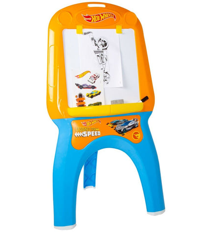 Whiteboard Hot Wheels set with three colorful boards, measuring 57.5 x 105 x 43 cm, ideal for creative play and activities.
