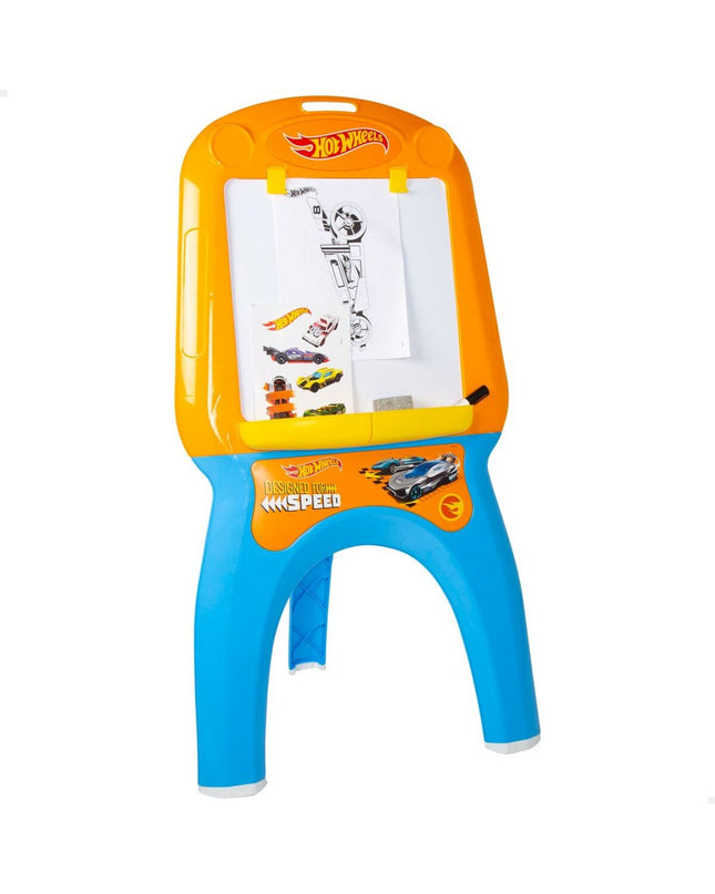 Whiteboard Hot Wheels set with three colorful boards, measuring 57.5 x 105 x 43 cm, ideal for creative play and activities.