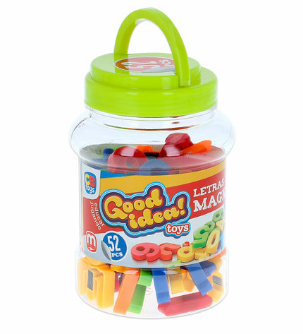 Colorbaby magnetic alphabet and number tiles, 12-piece set, colorful educational toys for learning letters and numbers.