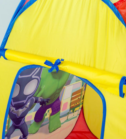 Spidey Kampeertent Spidey Pop Up set with 12 colorful tents, measuring 75 x 90 x 75 cm, for kids' play and imagination.
