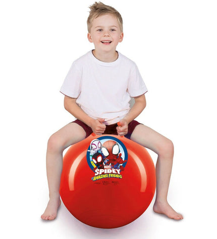 Set of 10 Springbal Spidey red sports balls, 45 cm diameter, for outdoor recreational play, by Spidey.