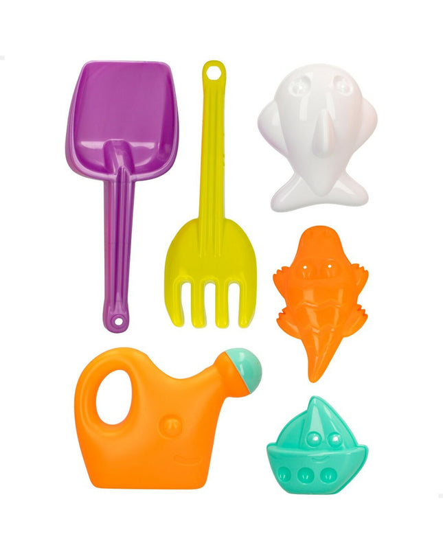 Colorbaby strand speelgoedset with six colorful 27 cm pieces, ideal for outdoor play and fun activities.