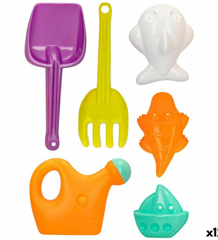 Colorbaby strand speelgoedset with 6 colorful parts, 27 cm long, ideal for outdoor play and kids' fun activities.