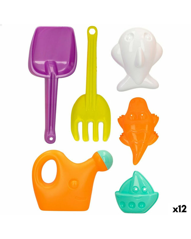 Colorbaby strand speelgoedset with 6 colorful parts, 27 cm long, ideal for outdoor play and kids' fun activities.