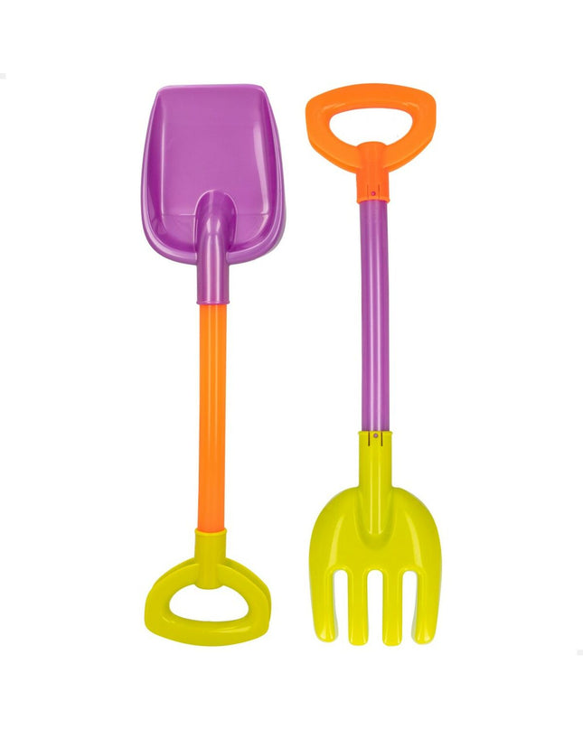 Colorbaby strandspeelgoedset with two 39 cm colorful interlocking pieces, 24 parts for creative outdoor and indoor play.