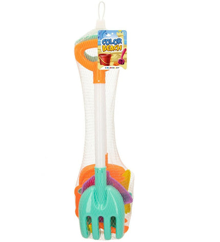 Colorbaby strandspeelgoedset with 24 colorful 39 cm pieces for outdoor play and sports activities.