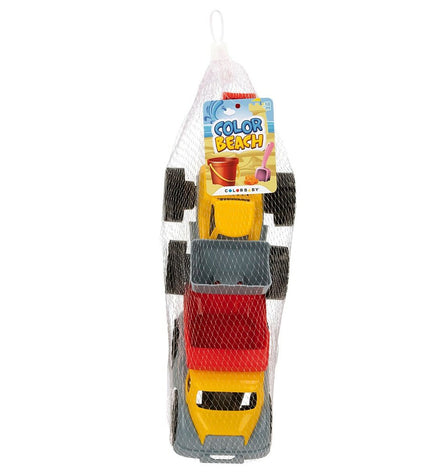 Colorbaby strandspeelgoedset with 12 colorful polypropylene pieces for outdoor play and fun activities.