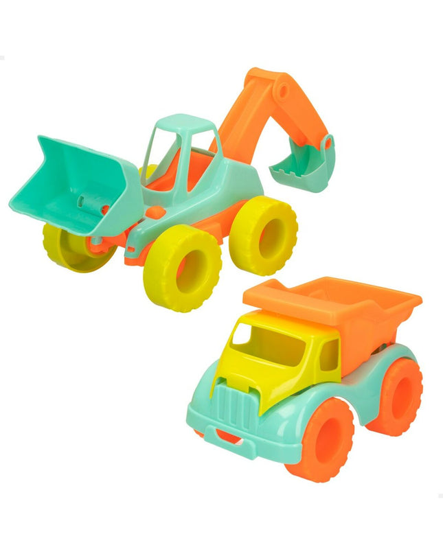 Colorbaby Strandspeelgoedset with 12 polypropylene pieces, suitable for outdoor play and imaginative games.
