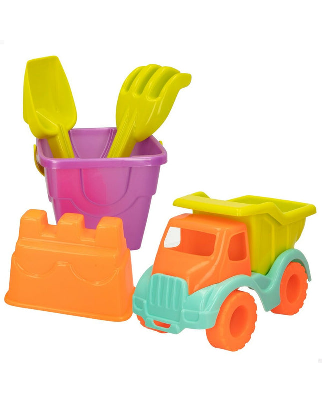 Colorbaby Strandspeelgoedset with 5 polypropyleen pieces, colorful outdoor and indoor playtoy for children.